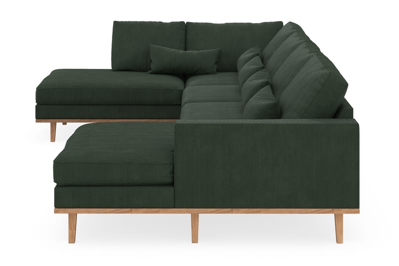 Copenhagen 5-personers Venstrevendt U-formet Sofa med Divan og Chaiselong i Manchester - Mørkegrøn - Møbler - Sofaer - U Sofa