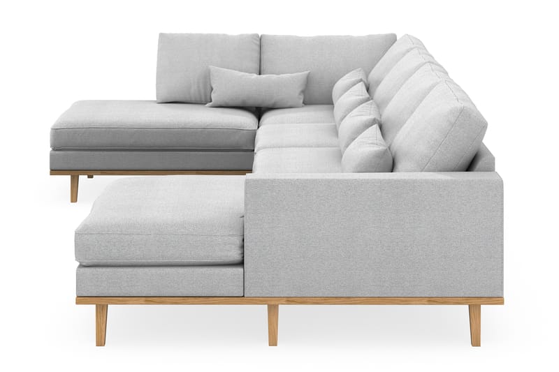 Copenhagen 5-personers Venstrevendt U-formet Sofa med Divan og Chaiselong i Stof - Lysegrå - Møbler - Sofaer - U Sofa