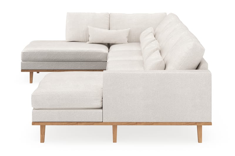 Copenhagen 5-personers Venstrevendt U-formet Sofa med Divan og Chaiselong i Bouclé - Hvid - Møbler - Sofaer - U Sofa