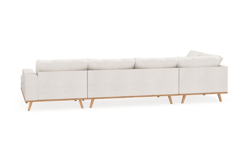 Copenhagen 5-personers Venstrevendt U-formet Sofa med Divan og Chaiselong i Bouclé - Hvid - Møbler - Sofaer - U Sofa