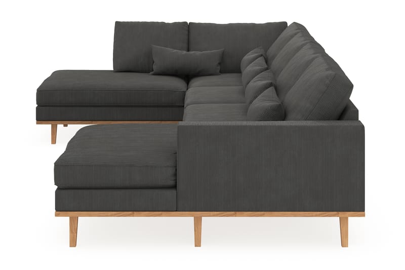 Copenhagen 5-personers Venstrevendt U-formet Sofa med Divan og Chaiselong i Manchester - Mørkegrå - Møbler - Sofaer - U Sofa