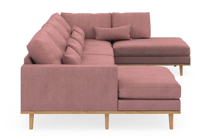 Copenhagen 5-personers Højrevendt U-formet Sofa med Divan og Chaiselong i Stof - Rosa - Møbler - Sofaer - U Sofa