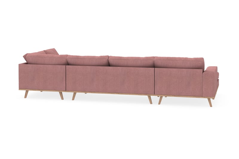 Copenhagen 5-personers Højrevendt U-formet Sofa med Divan og Chaiselong i Stof - Rosa - Møbler - Sofaer - U Sofa