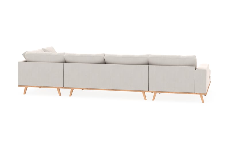 Copenhagen 5-personers Højrevendt U-formet Sofa med Divan og Chaiselong i Fløjl - Cremehvid - Møbler - Sofaer - U Sofa