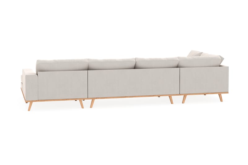 Copenhagen 5-personers Venstrevendt U-formet Sofa med Divan og Chaiselong i Fløjl - Cremehvid - Møbler - Sofaer - U Sofa