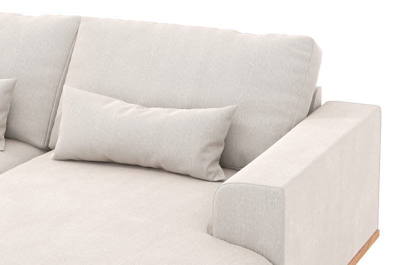 Copenhagen 5-personers Venstrevendt U-formet Sofa med Divan og Chaiselong i Fløjl - Cremehvid - Møbler - Sofaer - U Sofa