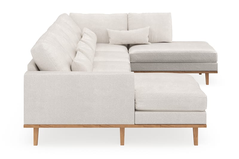 Copenhagen 5-personers Højrevendt U-formet Sofa med Divan og Chaiselong i Bouclé - Hvid - Møbler - Sofaer - U Sofa