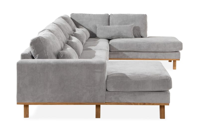 Copenhagen 5-personers Højrevendt U-formet Sofa med Divan og Chaiselong i Manchester - Lysegrå - Møbler - Sofaer - U Sofa