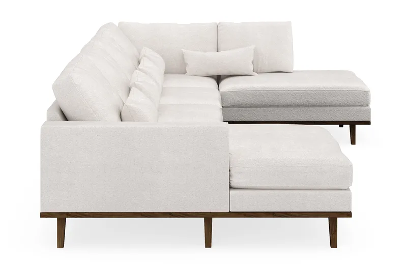 Copenhagen 5-personers Højrevendt U-formet Sofa med Divan og Chaiselong i Bouclé - Hvid - Møbler - Sofaer - U Sofa