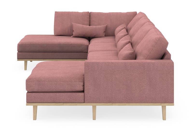 Copenhagen 5-personers Venstrevendt U-formet Sofa med Divan og Chaiselong i Stof - Rosa - Møbler - Sofaer - U Sofa