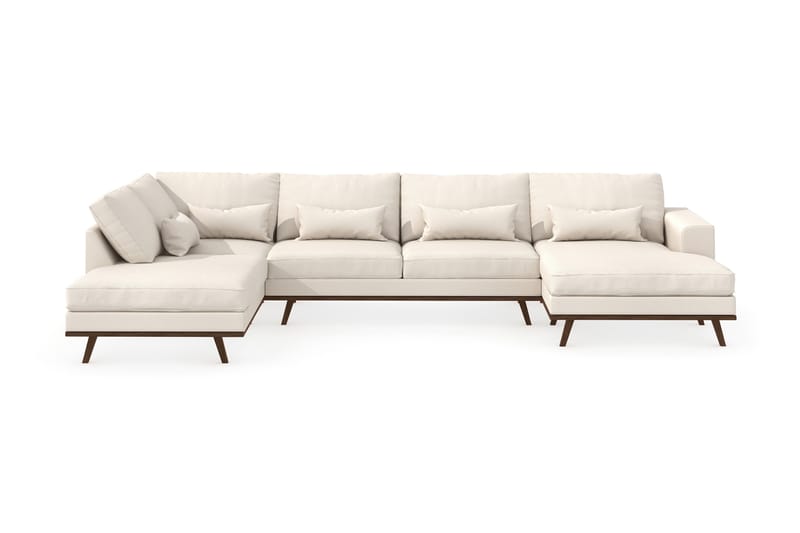 Copenhagen 5-personers Venstrevendt U-formet Large Sofa med Divan og Chaiselong i Stof - Beige - Møbler - Sofaer - U Sofa
