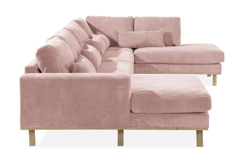 Copenhagen 5-personers Højrevendt U-formet Sofa med Divan og Chaiselong i Manchester - Rosa - Møbler - Sofaer - U Sofa
