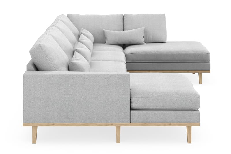 Copenhagen 5-personers Højrevendt U-formet Sofa med Divan og Chaiselong i Stof - Lysegrå - Møbler - Sofaer - U Sofa