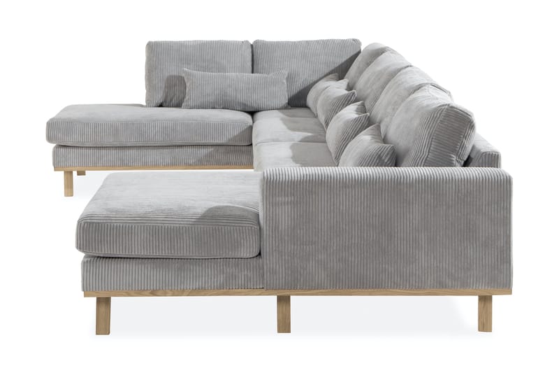 Copenhagen 5-personers Venstrevendt U-formet Sofa med Divan og Chaiselong i Manchester - Lysegrå - Møbler - Sofaer - U Sofa