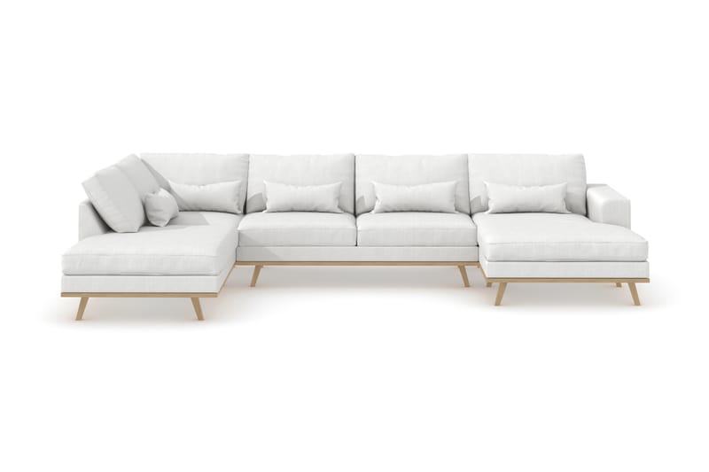 Copenhagen 5-personers Venstrevendt U-formet Sofa med Divan og Chaiselong i Stof - Hvid - Møbler - Sofaer - U Sofa