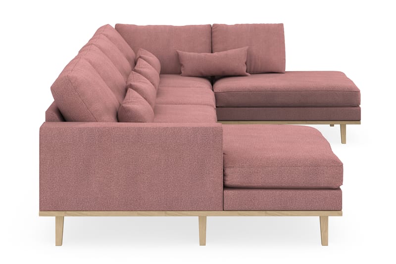 Copenhagen 5-personers Højrevendt U-formet Sofa med Divan og Chaiselong i Stof - Rosa - Møbler - Sofaer - U Sofa