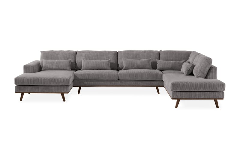 Copenhagen 5-personers Højrevendt U-formet Large Sofa med Divan og Chaiselong i Manchester - Mørkegrå - Møbler - Sofaer - U Sofa