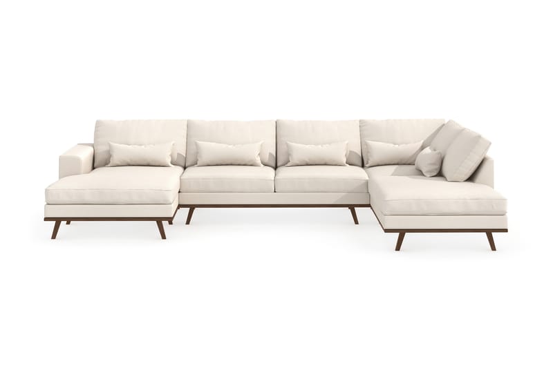 Copenhagen 5-personers Højrevendt U-formet Sofa med Divan og Chaiselong i Stof - Beige - Møbler - Sofaer - U Sofa
