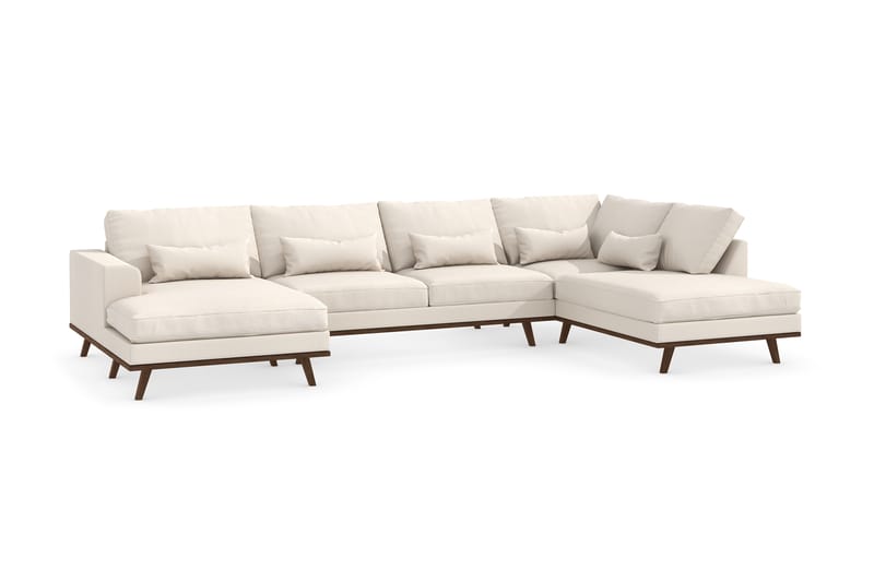 Copenhagen 5-personers Højrevendt U-formet Sofa med Divan og Chaiselong i Stof - Beige - Møbler - Sofaer - U Sofa