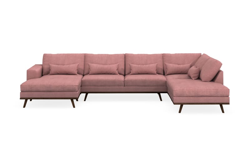 Copenhagen 5-personers Højrevendt U-formet Sofa med Divan og Chaiselong i Stof - Rosa - Møbler - Sofaer - U Sofa