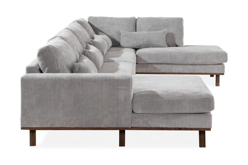 Copenhagen 5-personers Højrevendt U-formet Sofa med Divan og Chaiselong i Manchester - Lysegrå - Møbler - Sofaer - U Sofa