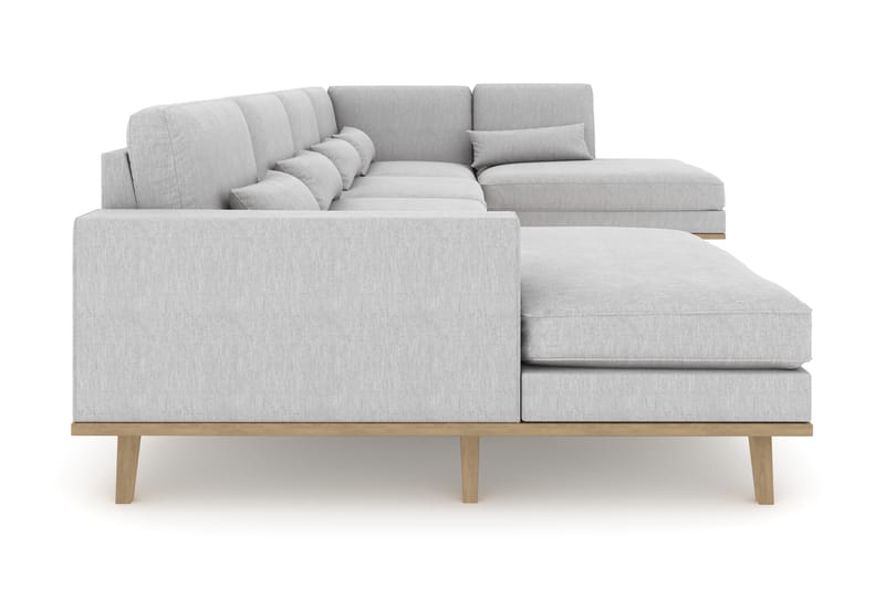 Copenhagen 5-personers Højrevendt U-formet Sofa med Divan og Chaiselong i Stof - Grå - Møbler - Sofaer - U Sofa