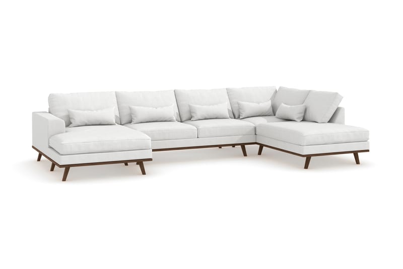 Copenhagen 5-personers Højrevendt U-formet Sofa med Divan og Chaiselong i Stof - Hvid - Møbler - Sofaer - U Sofa