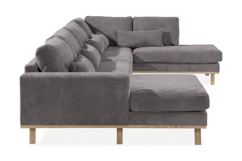 Copenhagen 5-personers Højrevendt U-formet Sofa med Divan og Chaiselong i Manchester - Mørkegrå - Møbler - Sofaer - U Sofa