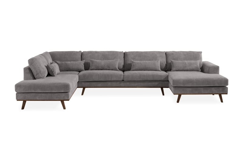 Copenhagen 5-personers Venstrevendt U-formet Sofa med Divan og Chaiselong i Manchester - Mørkegrå - Møbler - Sofaer - U Sofa