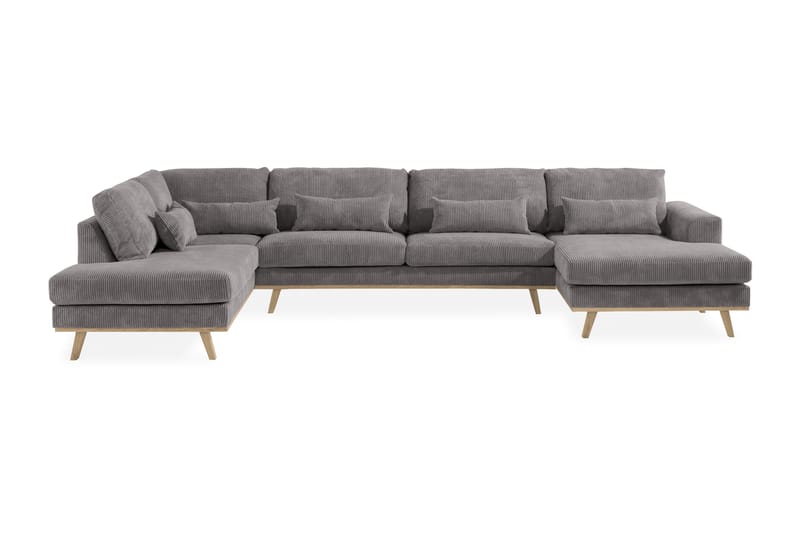 Copenhagen 5-personers Venstrevendt U-formet Sofa med Divan og Chaiselong i Manchester - Mørkegrå - Møbler - Sofaer - U Sofa