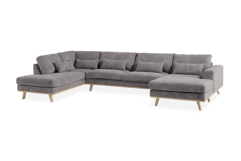 Copenhagen 5-personers Venstrevendt U-formet Sofa med Divan og Chaiselong i Manchester - Mørkegrå - Møbler - Sofaer - U Sofa