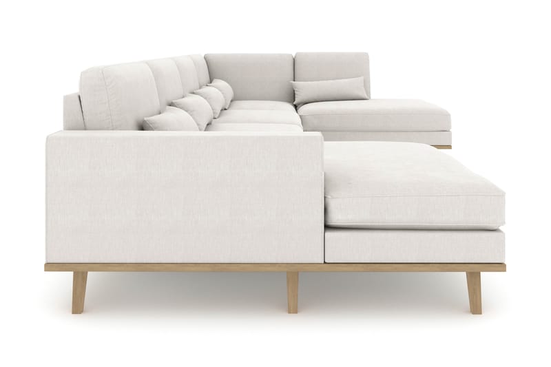Copenhagen 5-personers Højrevendt U-formet Sofa med Divan og Chaiselong i Stof - Lysegrå - Møbler - Sofaer - U Sofa