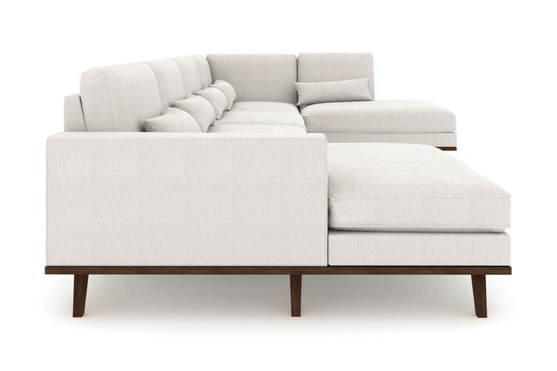 Copenhagen 5-personers Højrevendt U-formet Sofa med Divan og Chaiselong i Stof - Lysegrå - Møbler - Sofaer - U Sofa