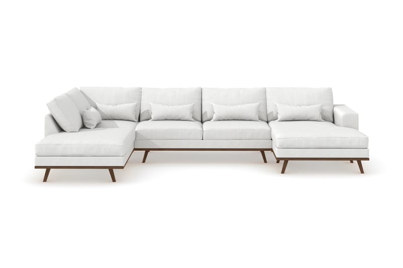 Copenhagen 5-personers Venstrevendt U-formet Sofa med Divan og Chaiselong i Stof - Hvid - Møbler - Sofaer - U Sofa