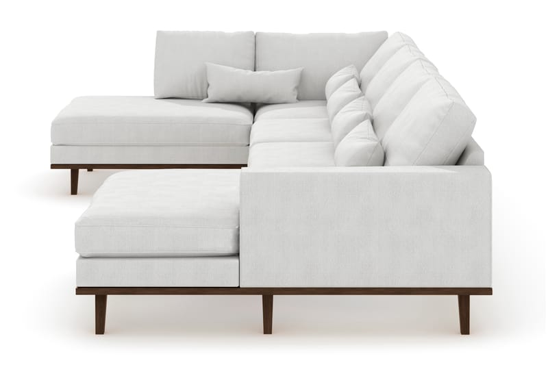 Copenhagen 5-personers Venstrevendt U-formet Sofa med Divan og Chaiselong i Stof - Hvid - Møbler - Sofaer - U Sofa