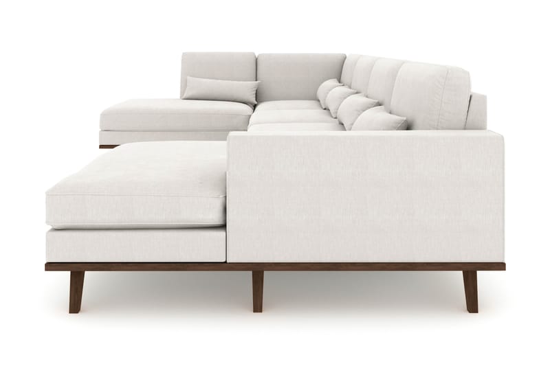 Copenhagen 5-personers Venstrevendt U-formet Sofa med Divan og Chaiselong i Stof - Lysegrå - Møbler - Sofaer - U Sofa