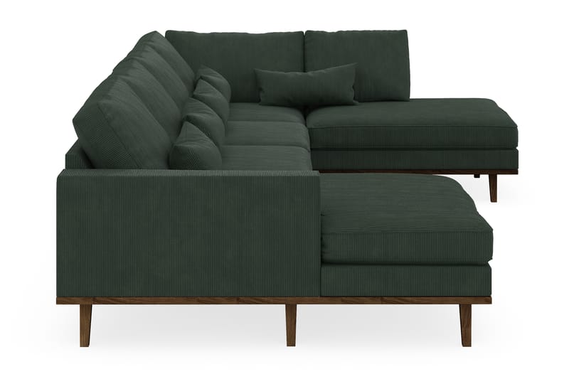 Copenhagen 5-personers Højrevendt U-formet Sofa med Divan og Chaiselong i Manchester - Mørkegrøn - Møbler - Sofaer - U Sofa