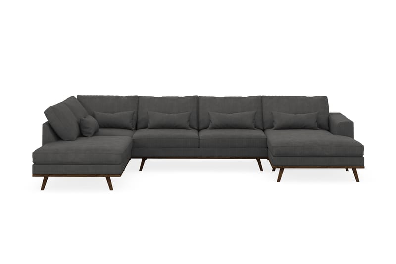 Copenhagen 5-personers Venstrevendt U-formet Sofa med Divan og Chaiselong i Manchester - Mørkegrå - Møbler - Sofaer - U Sofa
