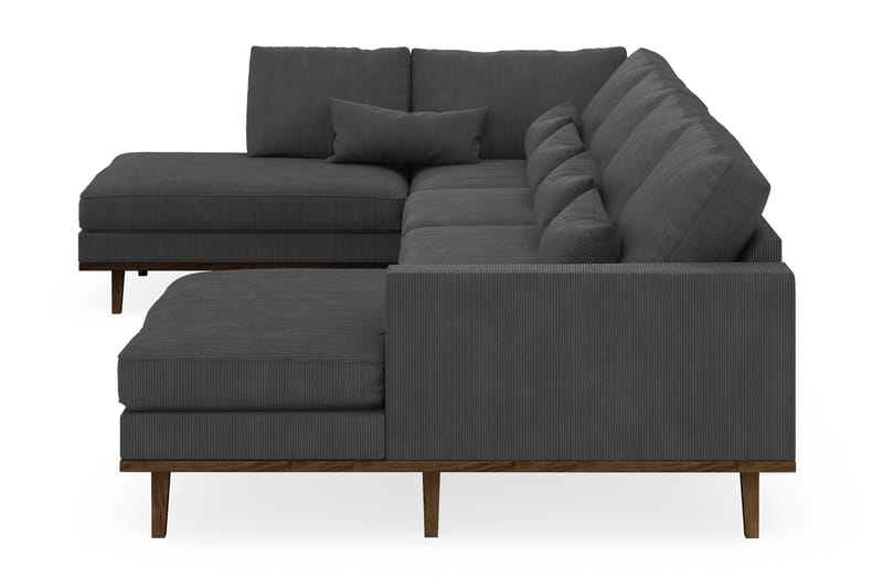Copenhagen 5-personers Venstrevendt U-formet Sofa med Divan og Chaiselong i Manchester - Mørkegrå - Møbler - Sofaer - U Sofa