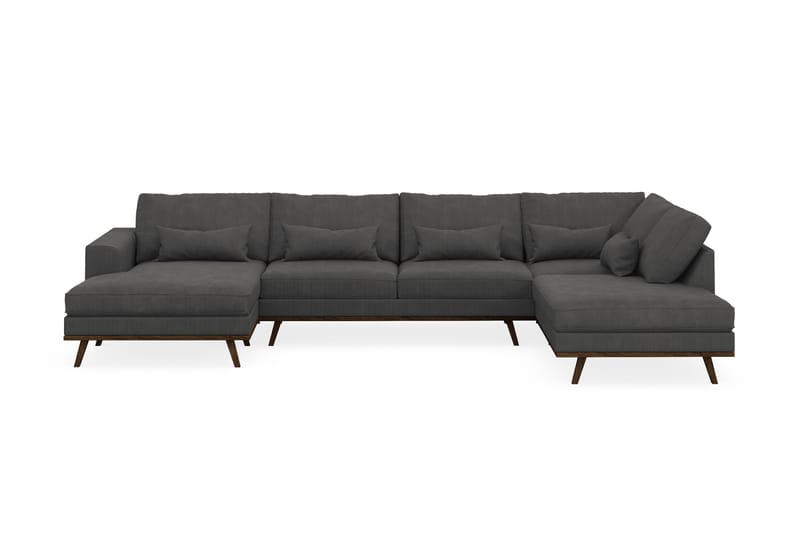 Copenhagen 5-personers Højrevendt U-formet Sofa med Divan og Chaiselong i Manchester - Mørkegrå - Møbler - Sofaer - U Sofa