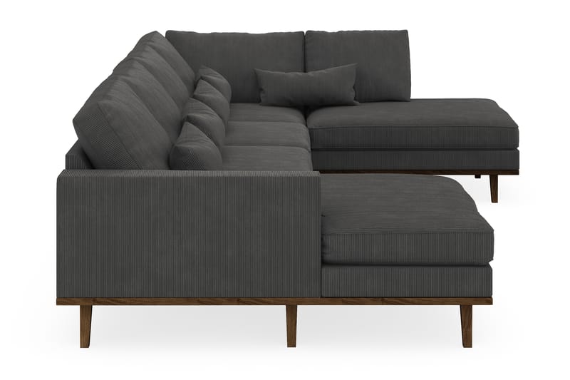 Copenhagen 5-personers Højrevendt U-formet Sofa med Divan og Chaiselong i Manchester - Mørkegrå - Møbler - Sofaer - U Sofa