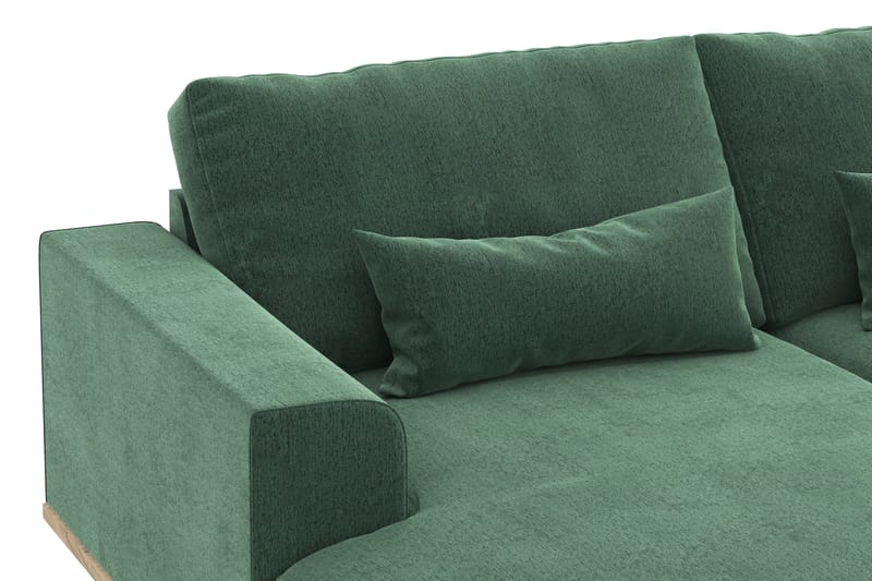 Copenhagen 5-personers Højrevendt U-formet Sofa med Divan og Chaiselong i Fløjl - Mørkegrøn - Møbler - Sofaer - U Sofa