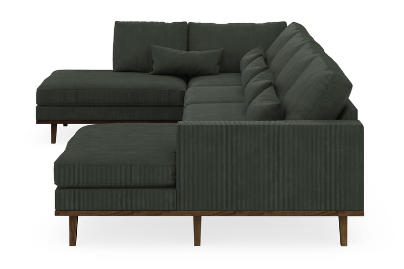 Copenhagen 5-personers Venstrevendt U-formet Sofa med Divan og Chaiselong i Manchester - Mørkegrøn - Møbler - Sofaer - U Sofa