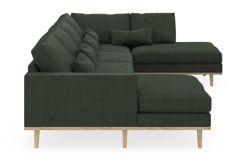 Copenhagen 5-personers Højrevendt U-formet Sofa med Divan og Chaiselong i Manchester - Mørkegrøn - Møbler - Sofaer - U Sofa