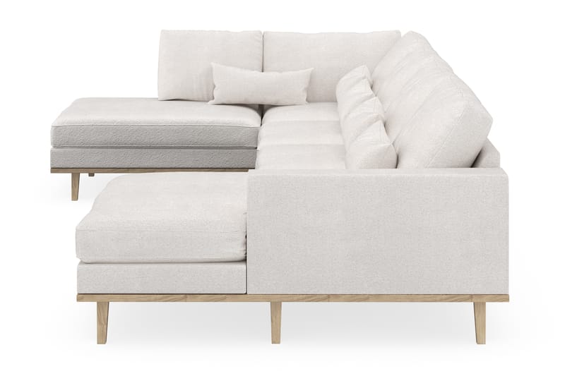 Copenhagen 5-personers Venstrevendt U-formet Sofa med Divan og Chaiselong i Bouclé - Hvid - Møbler - Sofaer - U Sofa