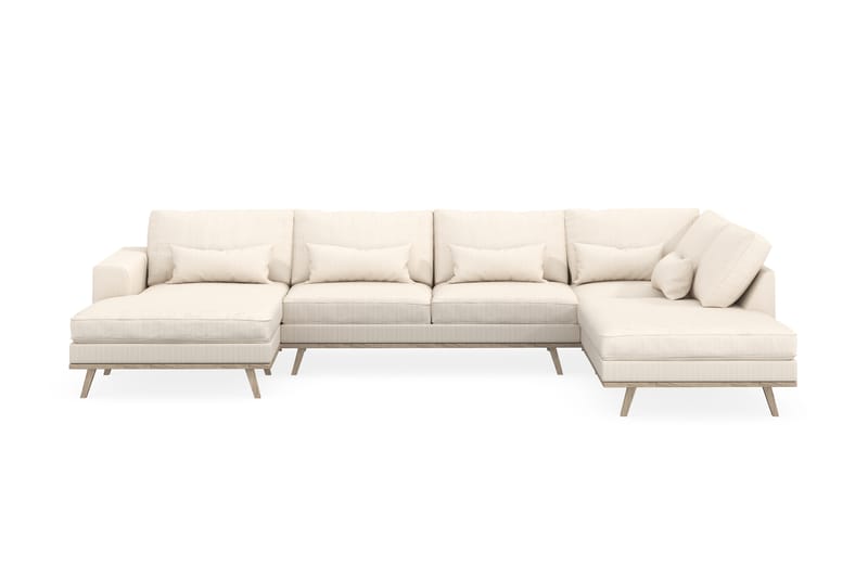 Copenhagen 5-personers Højrevendt U-formet Sofa med Divan og Chaiselong i Manchester - Beige - Møbler - Sofaer - U Sofa