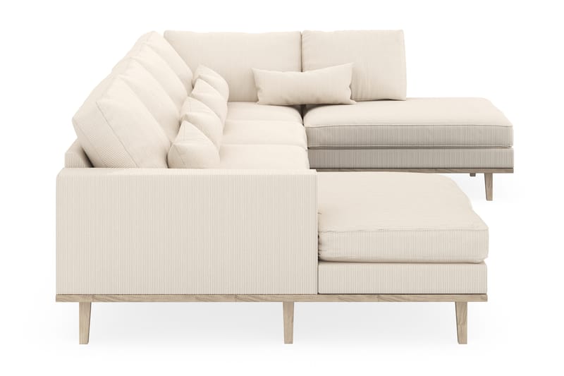Copenhagen 5-personers Højrevendt U-formet Sofa med Divan og Chaiselong i Manchester - Beige - Møbler - Sofaer - U Sofa