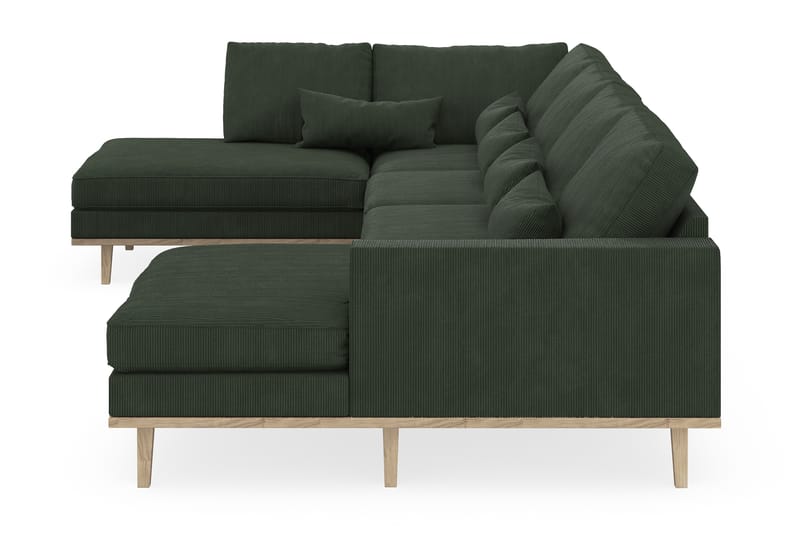 Copenhagen 5-personers Venstrevendt U-formet Sofa med Divan og Chaiselong i Manchester - Mørkegrøn - Møbler - Sofaer - U Sofa