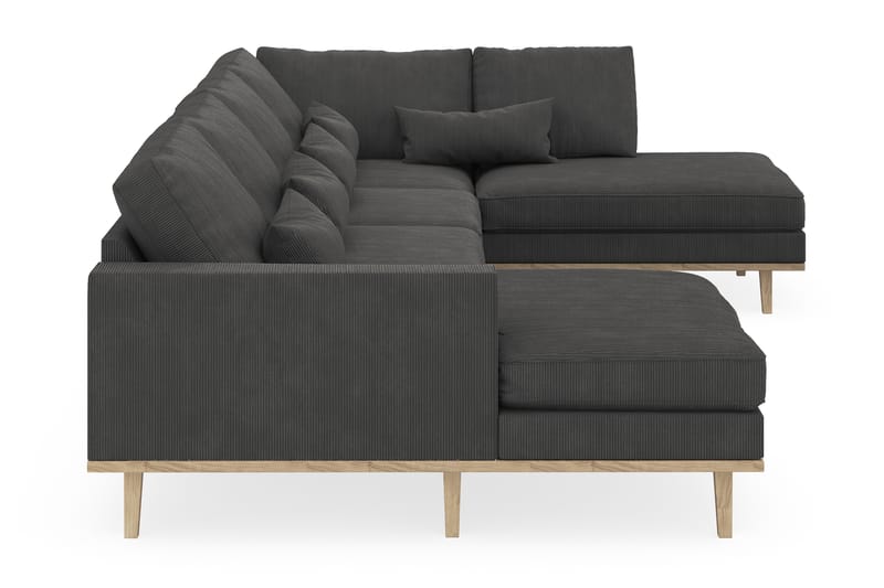 Copenhagen 5-personers Højrevendt U-formet Sofa med Divan og Chaiselong i Manchester - Mørkegrå - Møbler - Sofaer - U Sofa