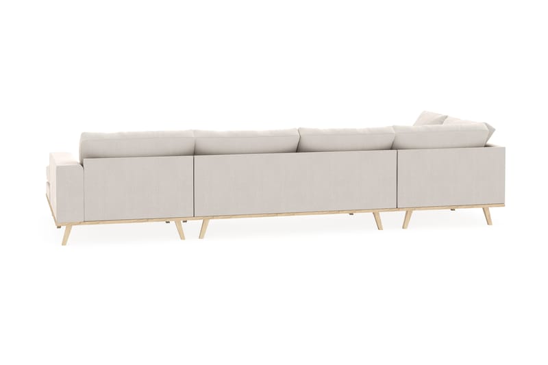 Copenhagen 5-personers Venstrevendt U-formet Sofa med Divan og Chaiselong i Fløjl - Cremehvid - Møbler - Sofaer - U Sofa